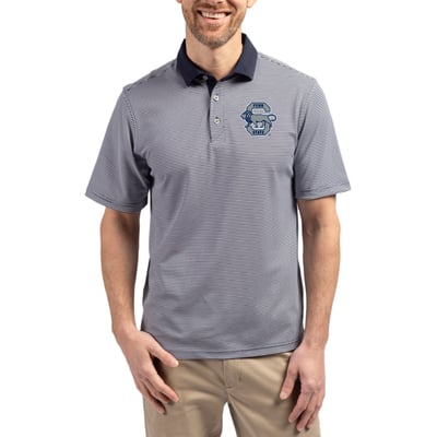  Penn State Nittany Lions Cutter & Buck DryTec Virtue Eco Pique Recycled Polo - Navy/White